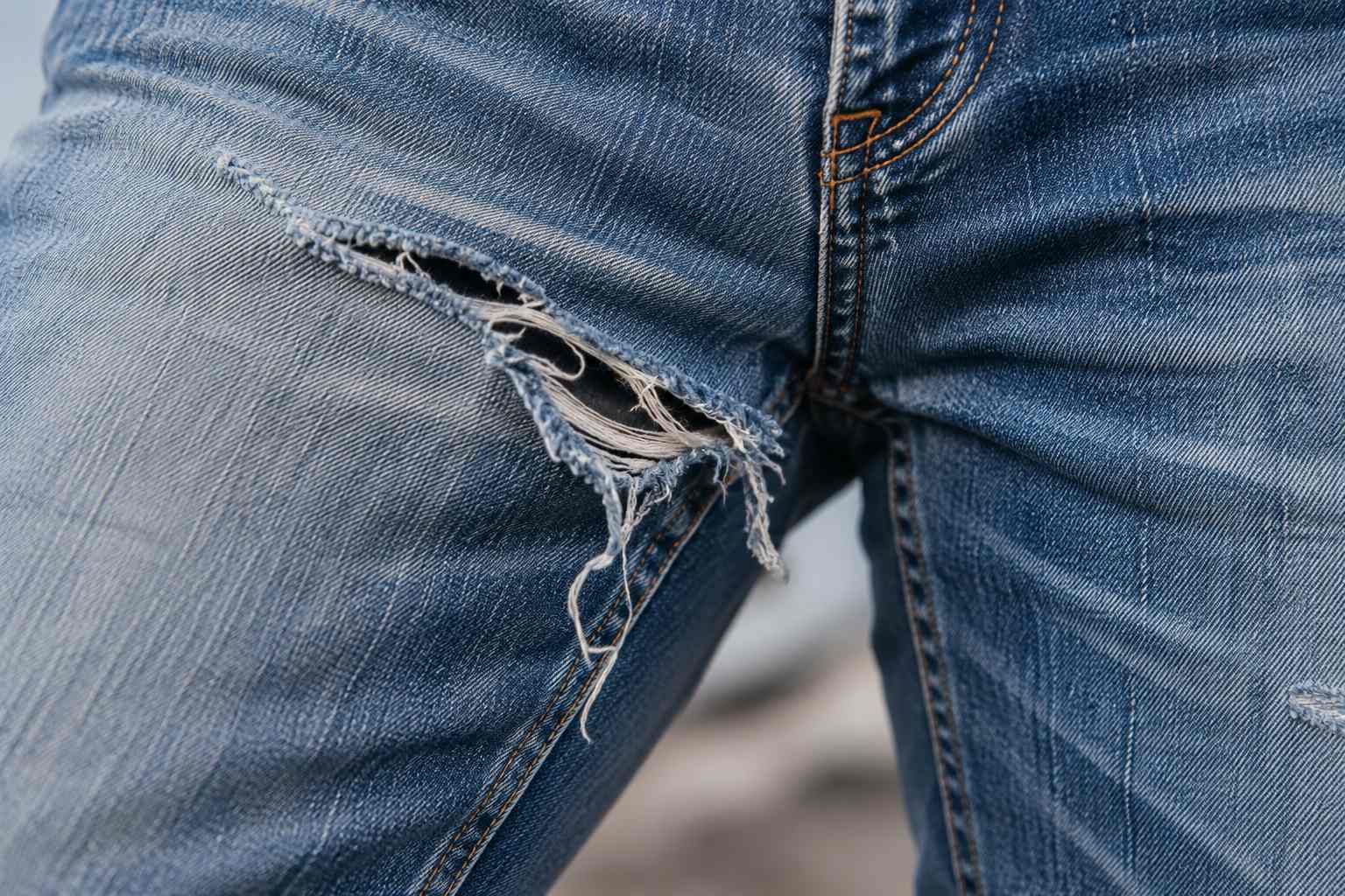 Jeans with Rip at the Knee
